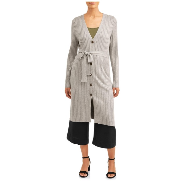 Button Front Ribbed Cardigan - Picture 1 of 3